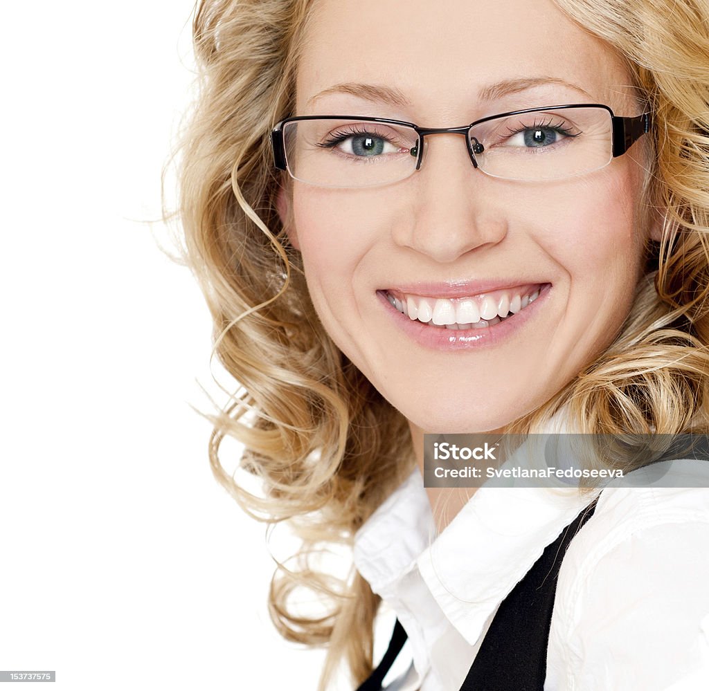 Joven sonriente mujer de negocios - Foto de stock de Adulto libre de derechos