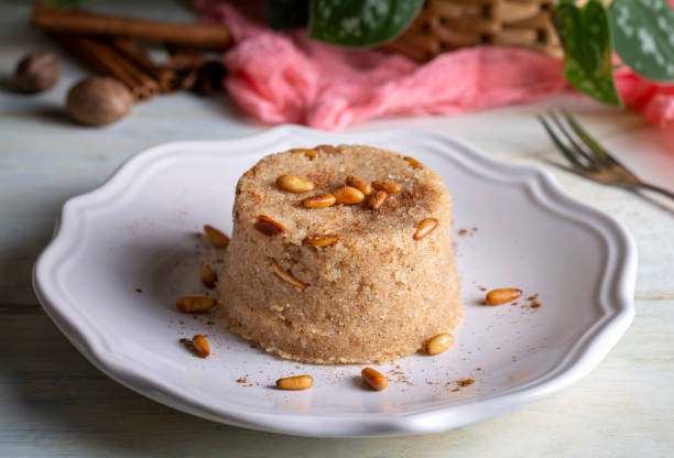 istock Traditional Turkish semolina sweet desert halva (Turkish name; irmik helvasi) 1537376934