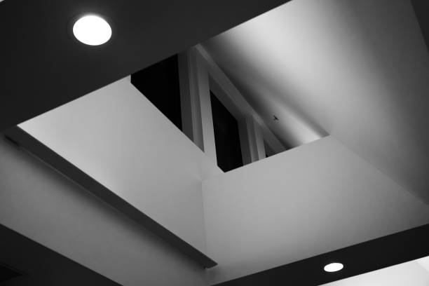 istock Attic window and lights in black and white 1537385865