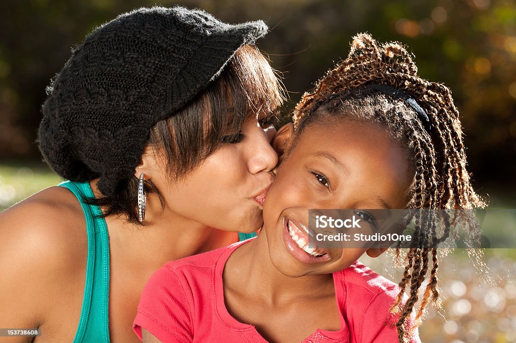 Mother's Love African American mother and child having fun spending time together in a park Adult Stock Photo