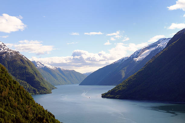 Norwegian fjord scenery stock photo
