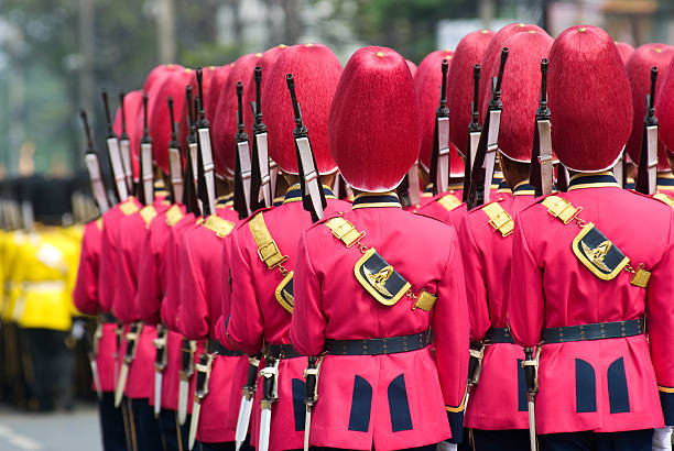 istock Armed Thai soldiers in parade uniforms 153739181