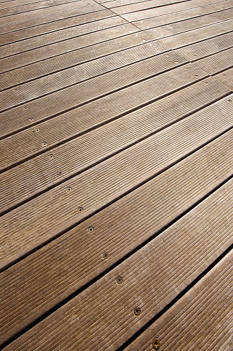 Wooden floor slats for outdoor use - perspective view