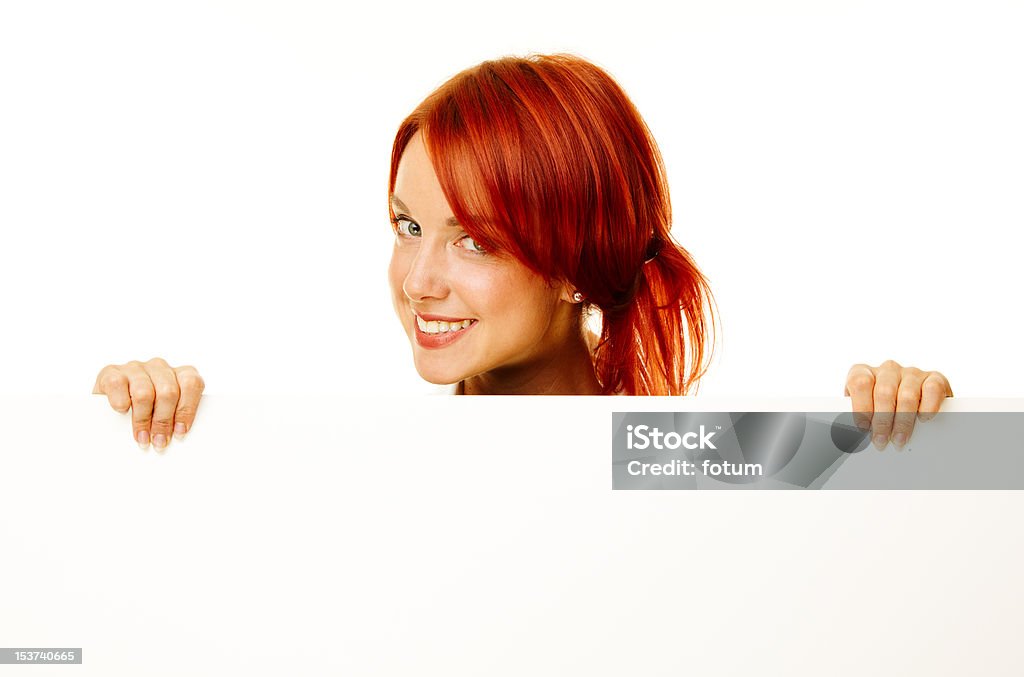 Mujer Pelirrojo sobre blanco - Foto de stock de Adulto libre de derechos