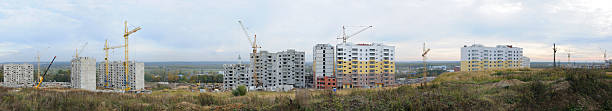 Apartamento de edifício em construção - fotografia de stock