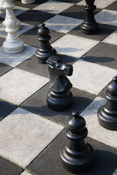 Large chess pieces stock photo