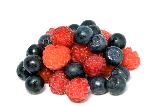 istock berries of raspberry and bilberry on white background 153742572