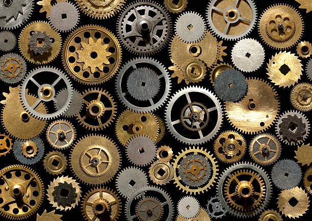 istock Watch gears on the black 153742987