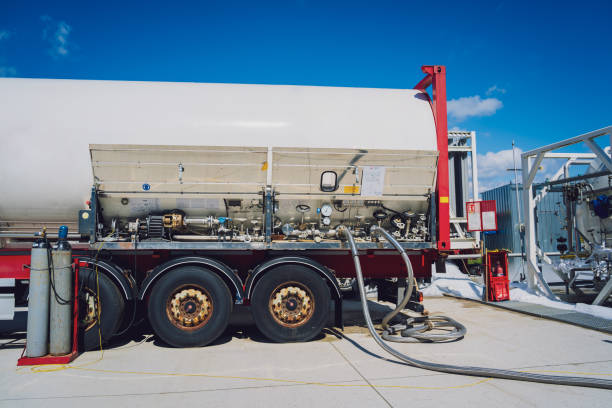 Liquid nitrogen tanks and heat exchanger coils for producing industrial gas.