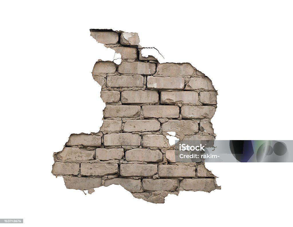 Bricks Through a hole in a wall it is visible bricks Bad Condition Stock Photo