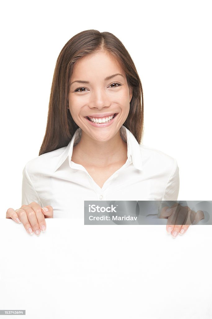 Mujer mostrando signo Aislado en blanco - Foto de stock de Agarrar libre de derechos