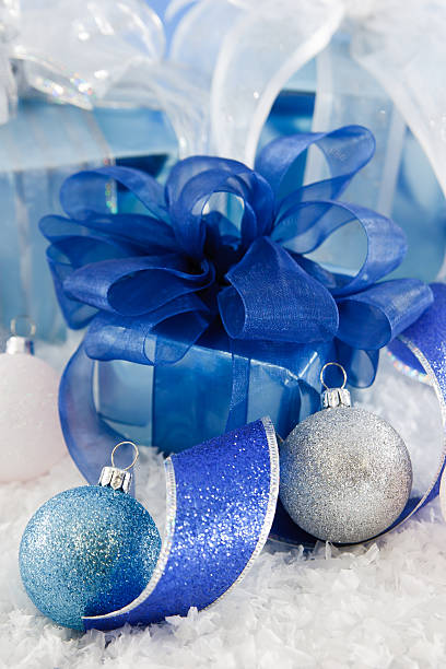 istock Shiny Blue and White Gifts 153743892