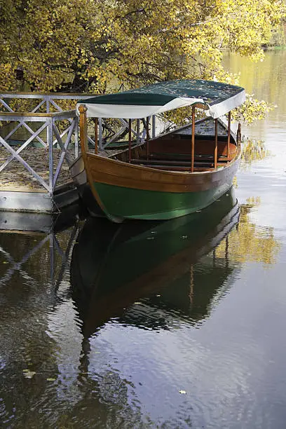 Excursion Boat in the Royal Park in WilanÃ³w near Warsaw, Poland