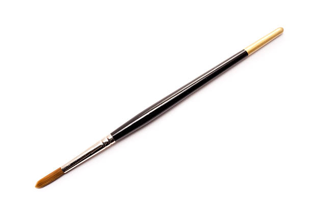 istock Artists Paint Brush Black with  Gold Tip Isolated 153745311