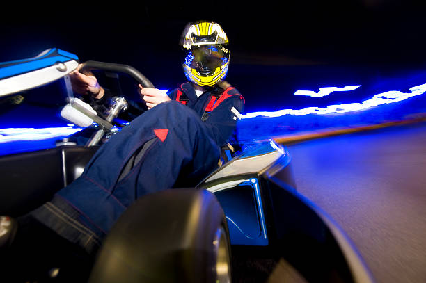 Go-Cart racing driver stock photo