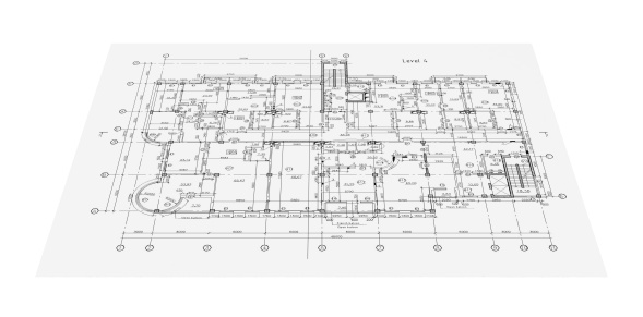 Blueprint isolated on white - 3d illustration