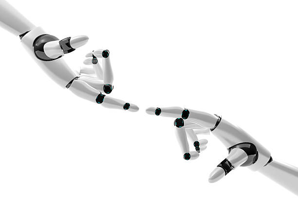 istock Robotic hand with fingers in contact 153745965
