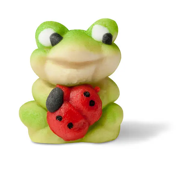 Marzipan good-luck frog, clipping path included