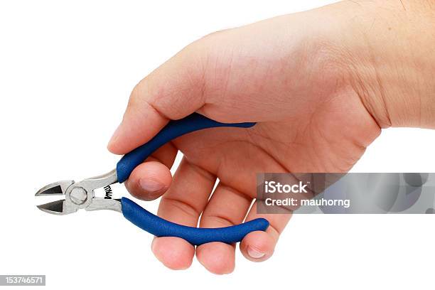Hand Hold Cutting Plier Stock Photo - Download Image Now - Blue, Carrying, Close-up