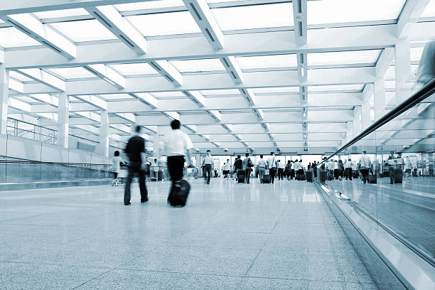 istock Passengers walking in the airport channel 153746690