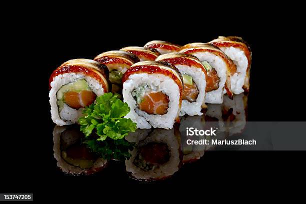 Unagi Sushi Di Salmone - Fotografie stock e altre immagini di Alimentazione sana - Alimentazione sana, Cena, Cibo