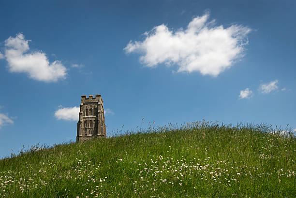 St Michael's Tower, Glastonbury Tor stock photo