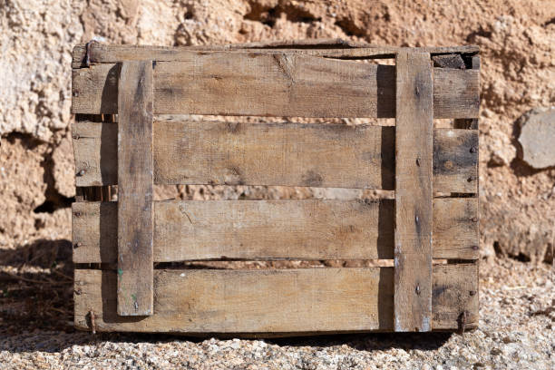 Wooden boxes loaded on the pickup truck.