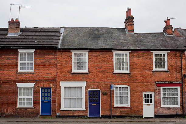 istock Three terraced houses in a row 153747816