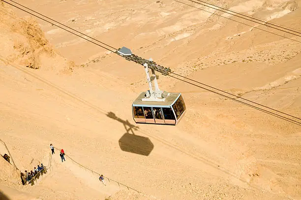 Cable car taking visitors to Mezadah