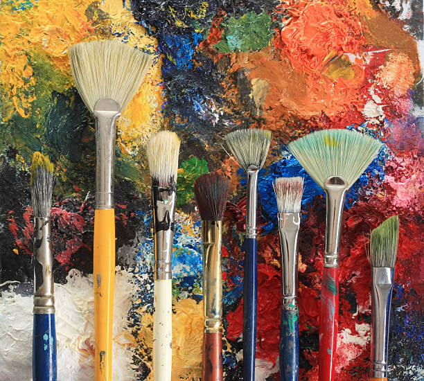 istock Paintbrushes on oil paint 153748483