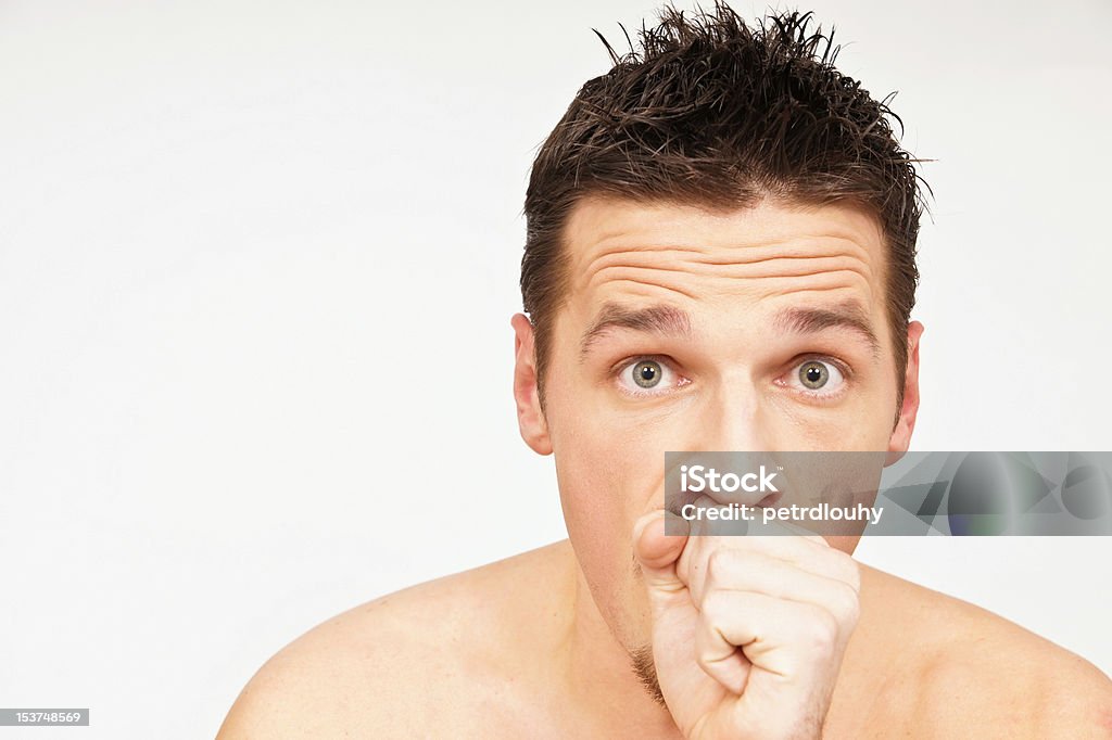 Homem tem um Tosse - Foto de stock de Adulto royalty-free