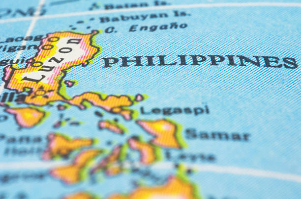 philippines on map stock photo