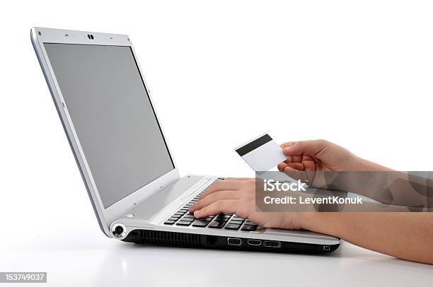 Buying Online Using A Credit Card Stock Photo - Download Image Now - Communication, Computer, Computer Keyboard