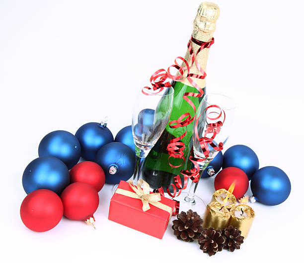 istock Champagne, glasses, christmas decoration 153749186