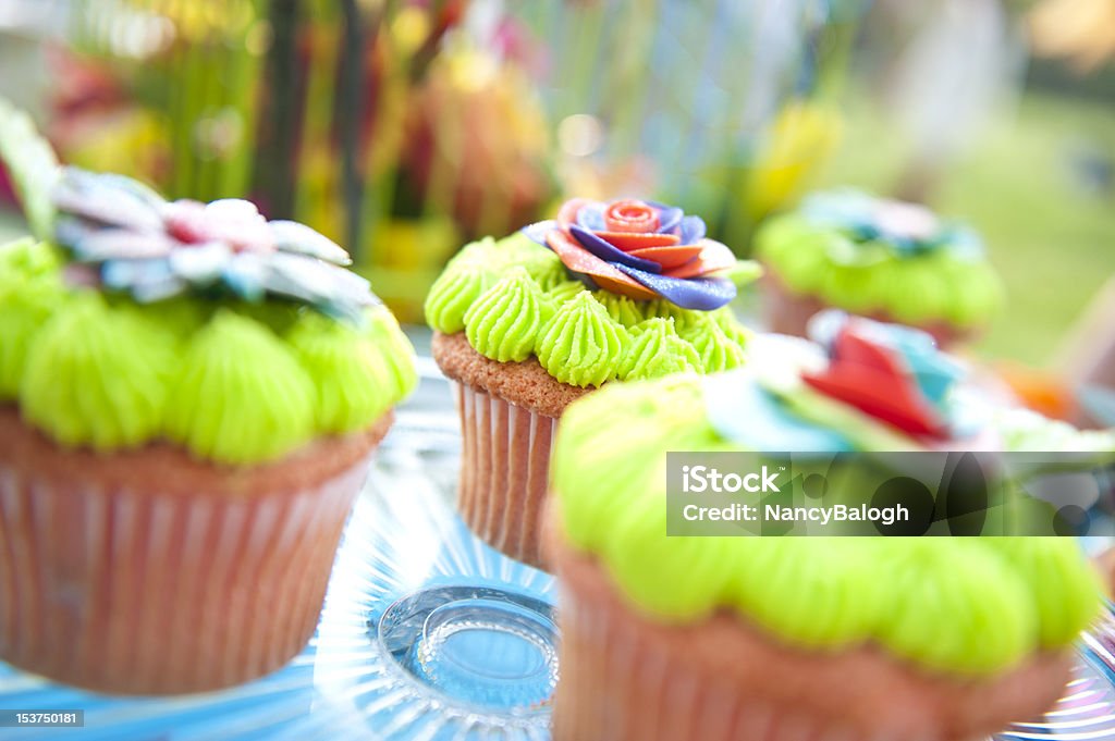 Verde Lime colorato torte Cup - Foto stock royalty-free di Color pastello