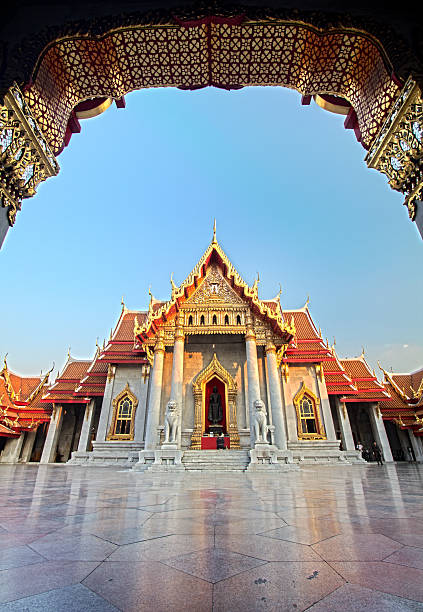 istock Ancient royal marble buddha temple, Bangkok, Thailand 153750338