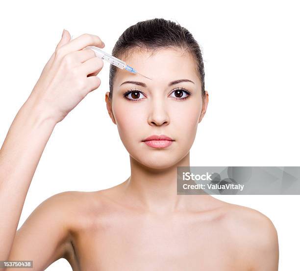 Botox Injection In Forehead Stock Photo - Download Image Now - Adult, Adults Only, Anesthetic
