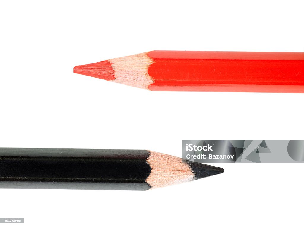 Negro y rojo lápices. - Foto de stock de Afilado libre de derechos