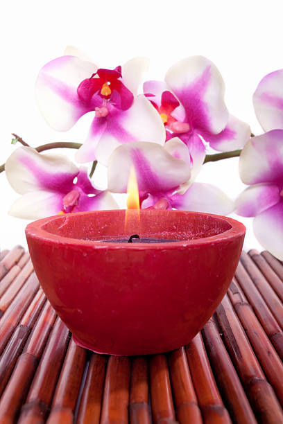 istock Spa candle and flower for aromatherapy 153750786
