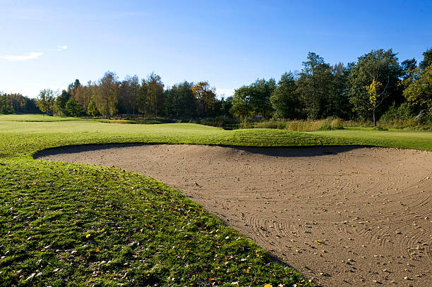 dusk on the Golf Course stock photo