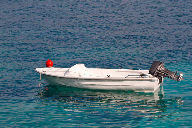 Small motor boat stock photo