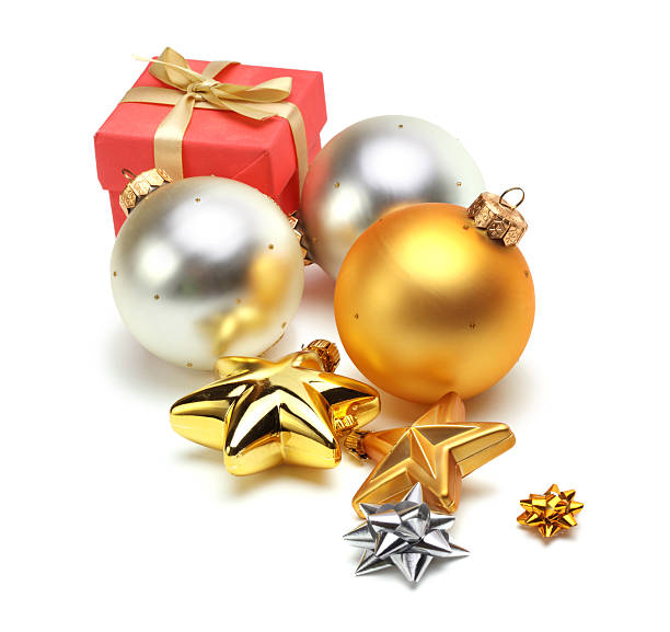 istock Christmas balls and stars isolated 153753396