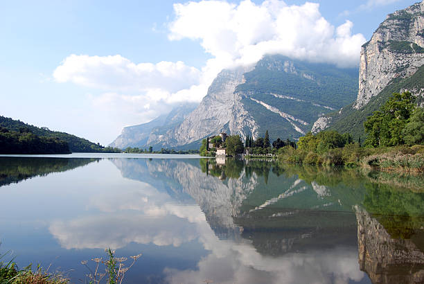 Toblino lake, Italy stock photo