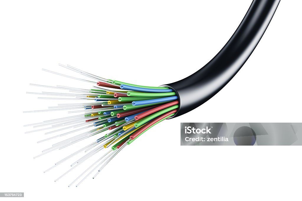 cable de fibra óptica - Foto de stock de Fibra óptica libre de derechos