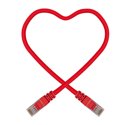 Red Heart Shaped Ethernet Network Cable - IT Valentine's Day