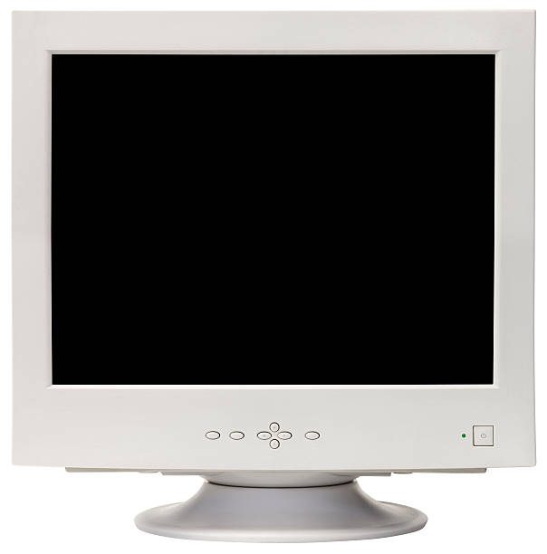 CRT monitor cutout Old CRT computer monitor isolated inside and outside with clipping path crt computer screen stock pictures, royalty-free photos & images