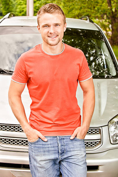 istock Driver of car smiles 153755091