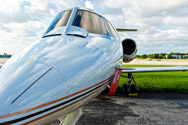 istock Private airplane jet in tamrac 153755120