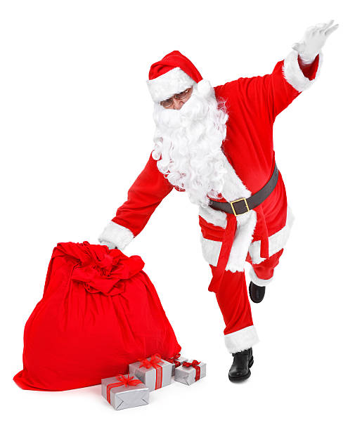 istock funny pose of santa claus on white 153755159