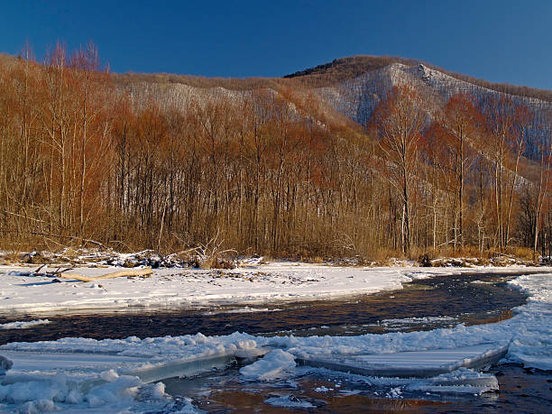 istock The river in winter at a mountain slope 153756402